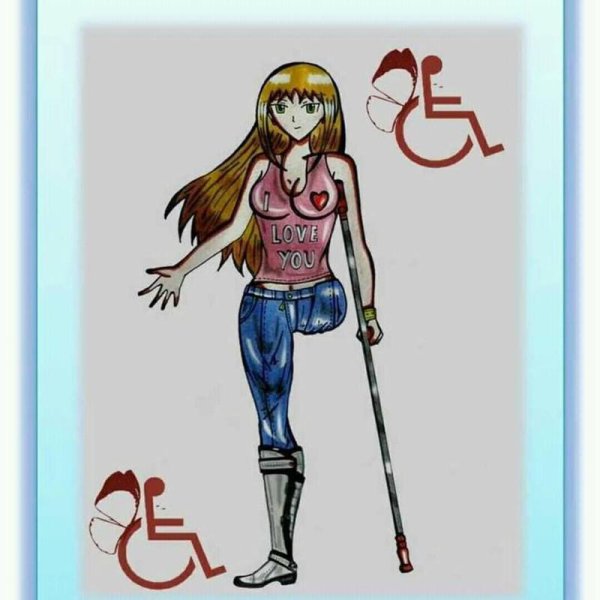 Одноногая девушка иллюстрации