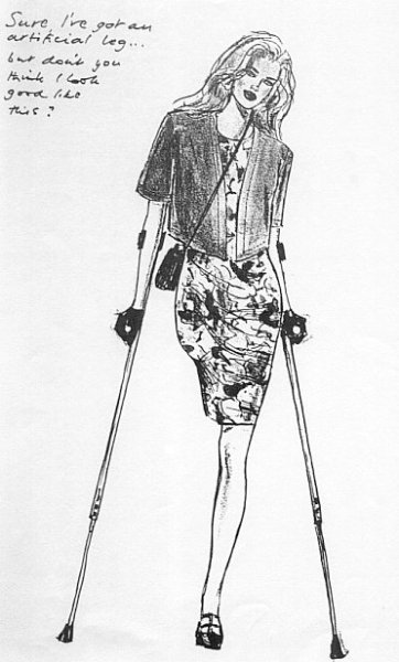 Одноногая девушка иллюстрации