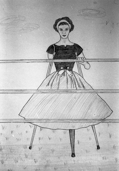 Девочка на костылях рисунок