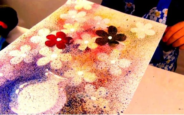 Рисование губкой для детей