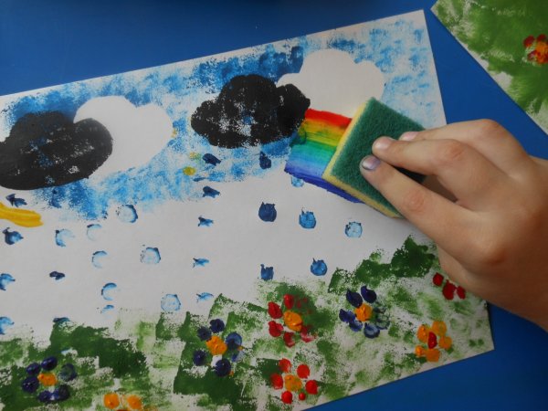 Рисование губкой