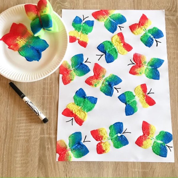 Рисование дерева губкой