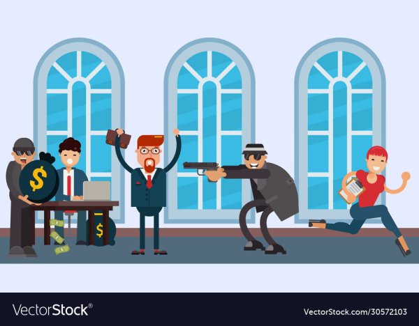 Грабители в банке картина