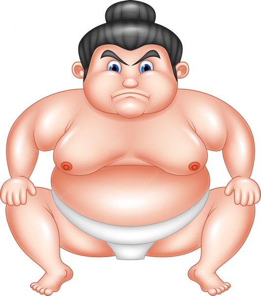 Сумоист на белом фоне