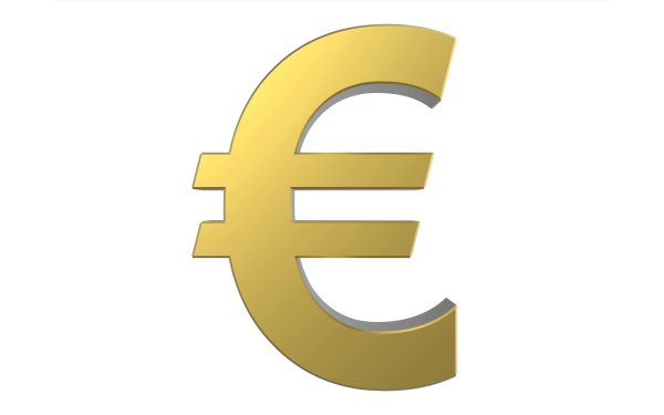 Евро на белом фоне