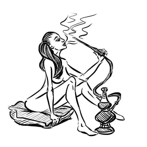 Кальян рисунок карандашом