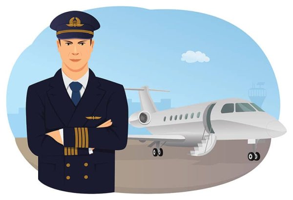 Профессия летчик на белом фоне