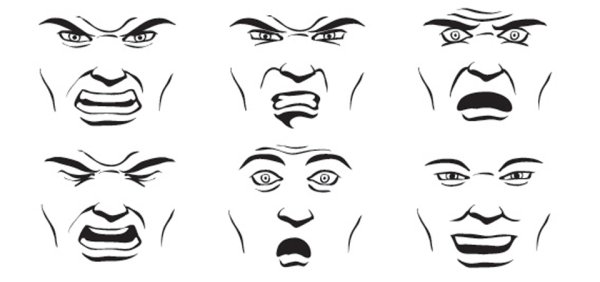 Злая мимика лица