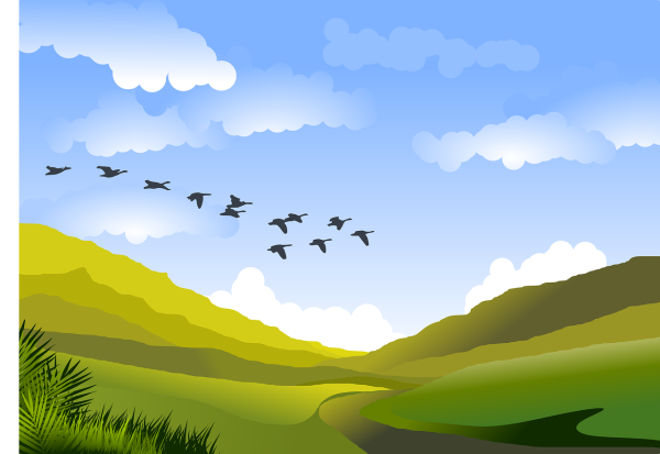 Горный пейзаж вектор