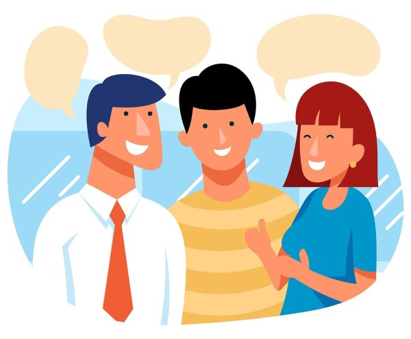 Общение на прозрачном фоне