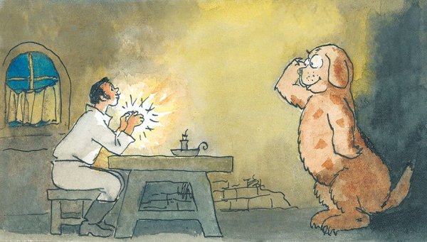 Огниво Ханс Кристиан Андерсен иллюстрация