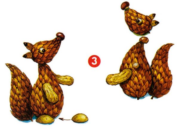 Поделка из шишек рисунок