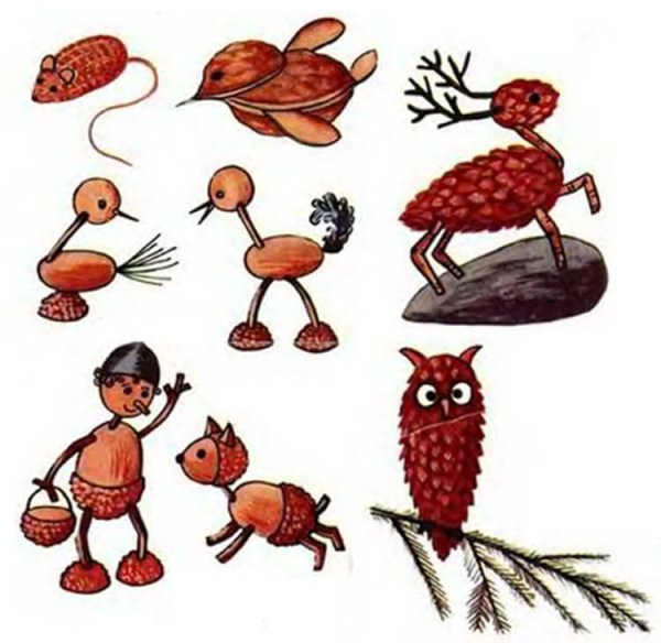 Поделка из шишек рисунок