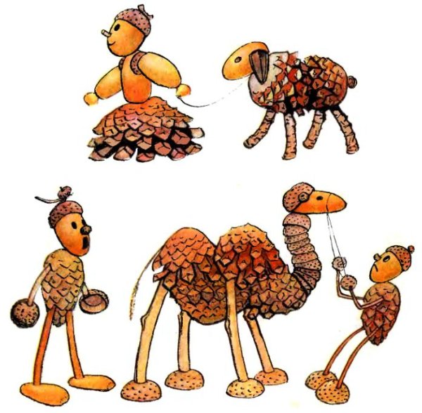 Схемы поделок из шишек