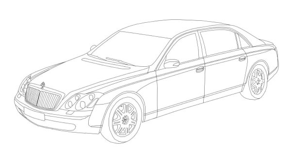 Раскраска Мерседес Майбах