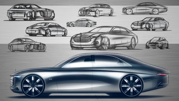 Mercedes Benz s-class w222 drawing