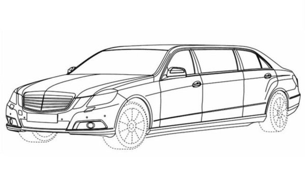 Раскраска Mercedes Benz e200