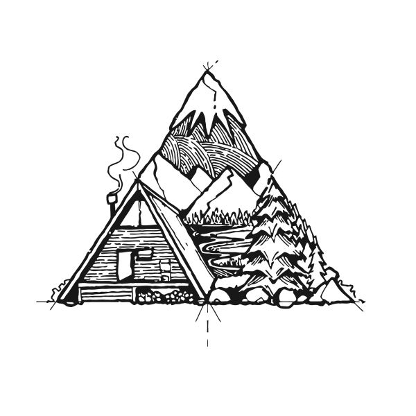 Домик в горах эскиз