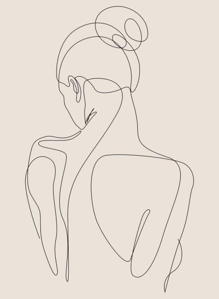 Женский силуэт одной линией