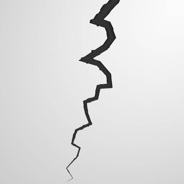 Трещина стекла без фона