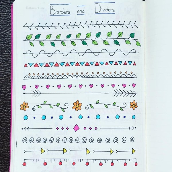 Узоры для конспектов в тетради