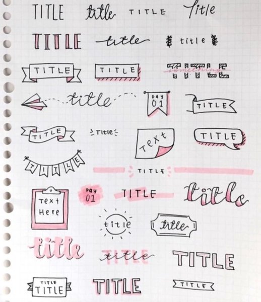 Оформление заголовка в конспекте