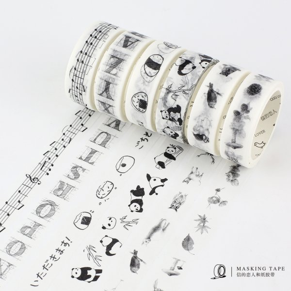 Черно белый декоративный скотч