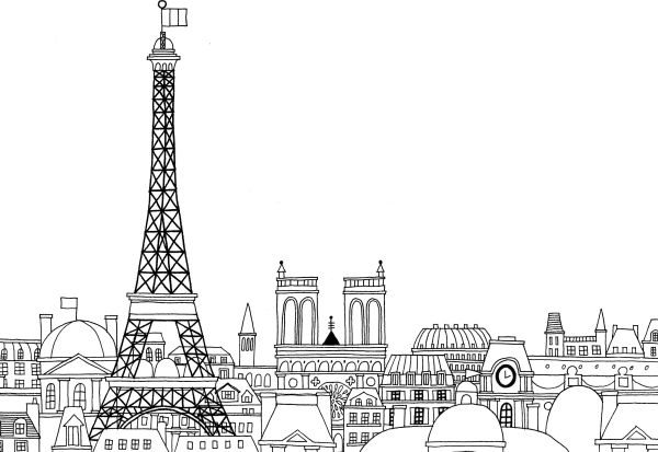 Раскраска эльфовой башни в Париже