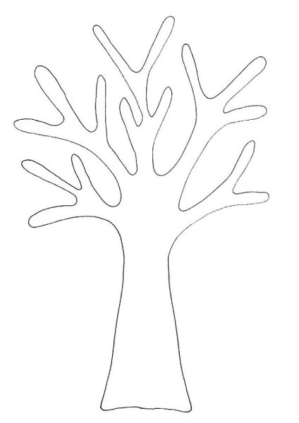 Раскраска дерево без листьев