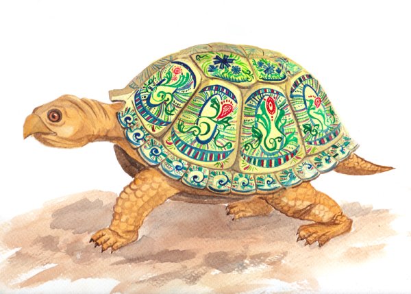 Расписная черепаха украшенная черепаха