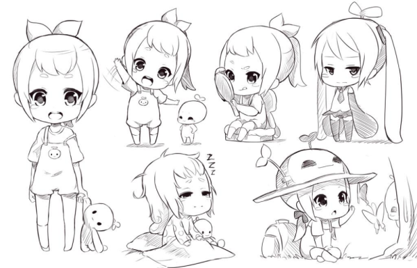 Аниме Чиби скетчи