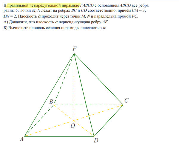 Пирамида правильная четырехугольная пирамида