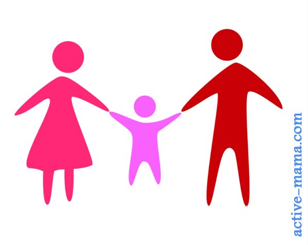 Силуэт семья с младенцем