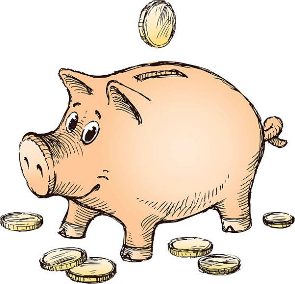 Нарисовать свинью копилку