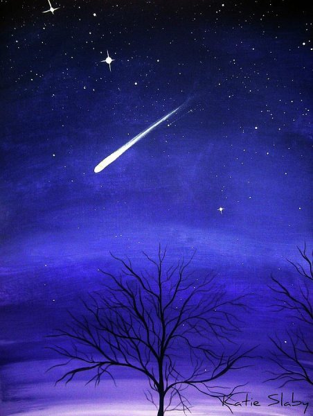 Звездное небо Падающая звезда