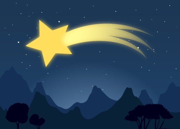 Нарисовать падающую звезду