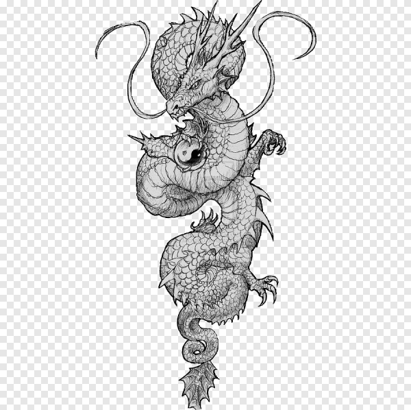 Китайский дракон эскиз