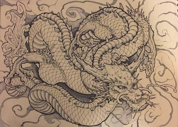 Дракон Рюдзин эскизы