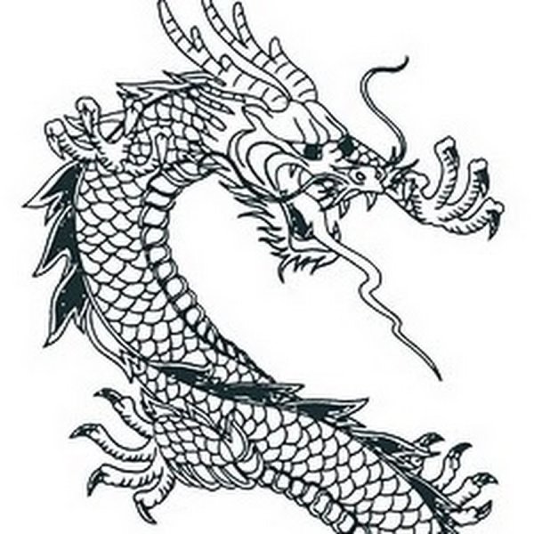 Японский дракон эскиз