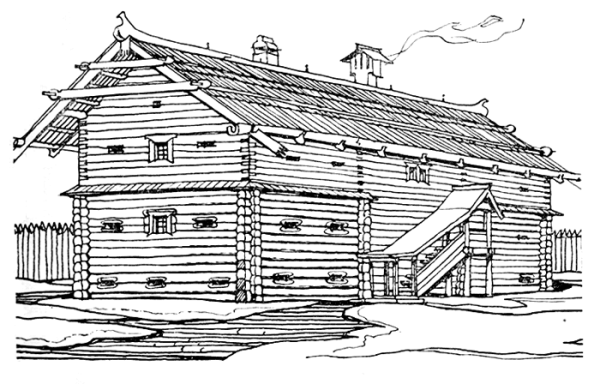 Русская изба пятистенок план