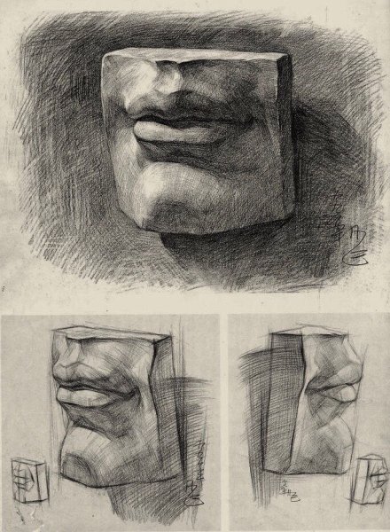 Губы Давида гипс сбоку