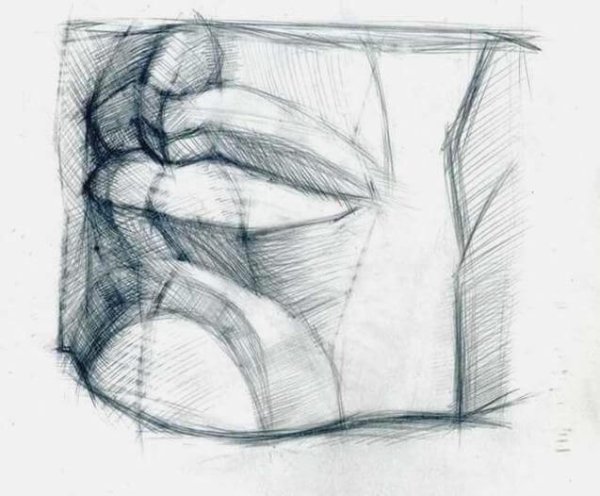 Губы Давида Академический рисунок