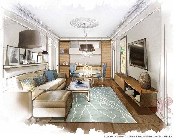 Проект интерьера комнаты