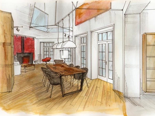 Эскиз интерьера