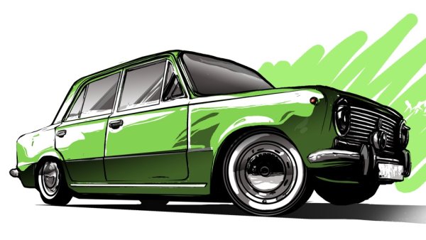 ВАЗ 2101 нарисовать сбоку