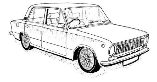 Раскраски ВАЗ 2101 сзади