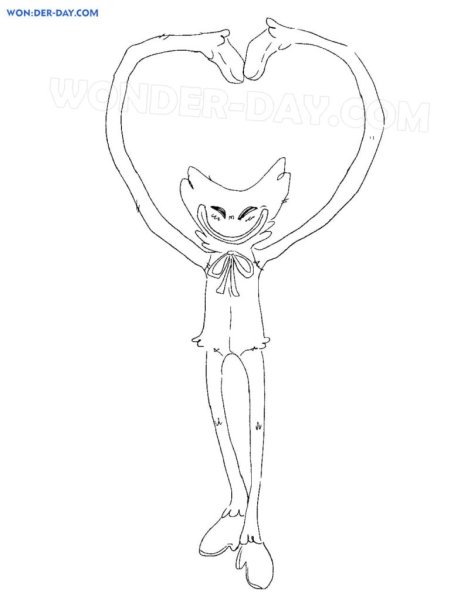 Раскраска киси МИСИ Поппи Плейтайм