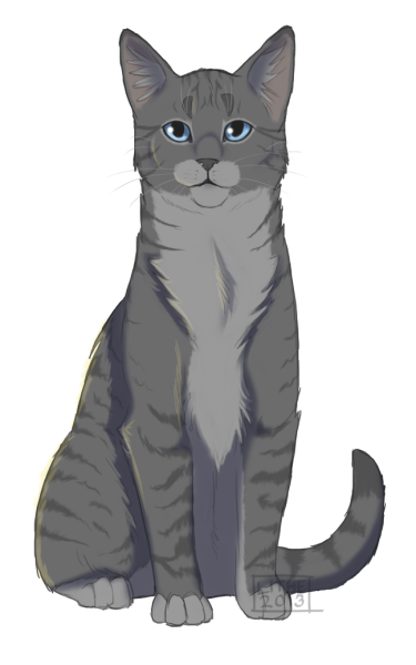 Серый кот нарисованный