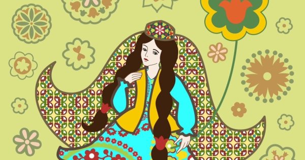 Татарский орнамент девушка