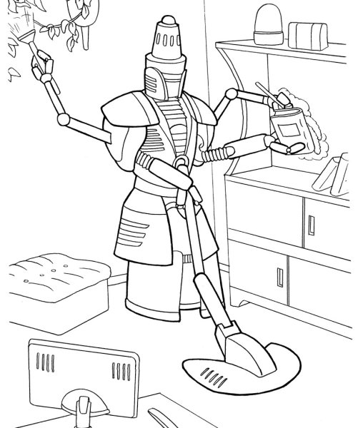 Робот помощник раскраска